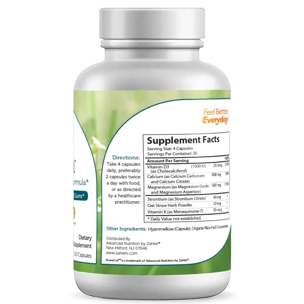 Zahler PowerCal - Comprehensive Calcium with Magnesium, Vitamin D3 & K2 - Bone Density & Joint Support - 120 Capsules - HSA/FSA Eligible
