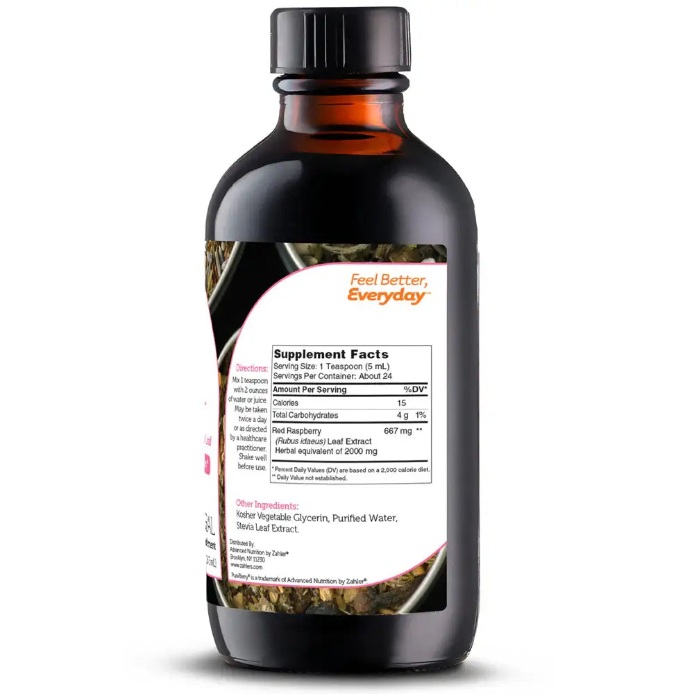 Zahler PureBerry - Red Raspberry Leaf Liquid for Uterine Support - Organic Herbal Formula - 4 oz - HSA/FSA Eligible