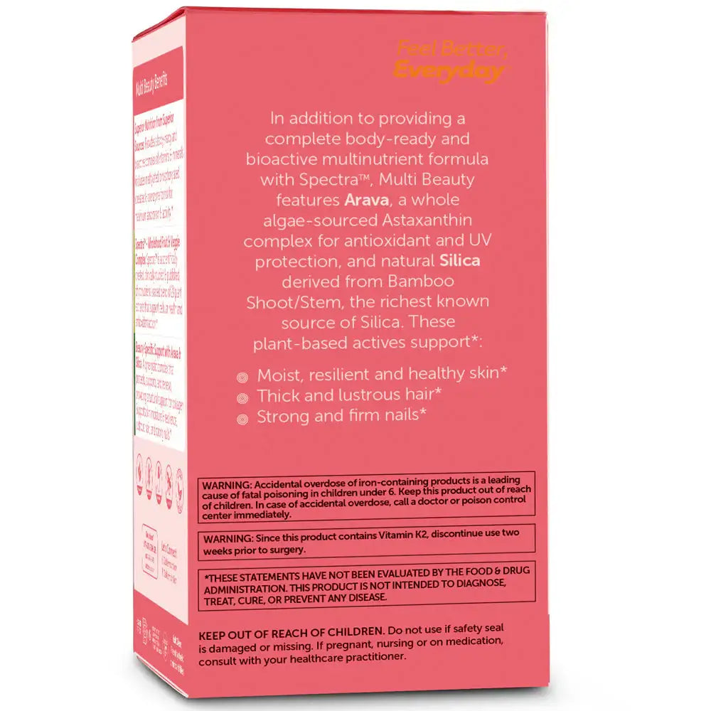 Zahler Multivitamin Beauty with Arava, Silica & Bamboo - Hair Skin & Nail Support - Whole Food Vegan Formula - 60 Capsules - HSA/FSA Eligible