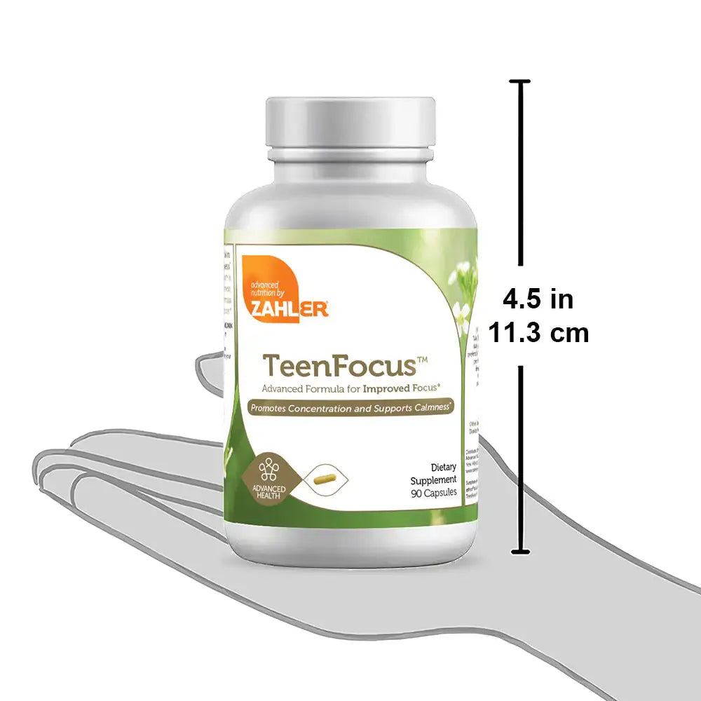 Zahler TeenFocus - Brain Support for Focus & Calm with Lemon Balm, Green Tea & L-Theanine - 90 Capsules HSA/FSA Eligible