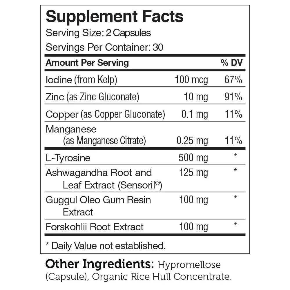 Zahler Thyraid - Thyroid Support with Ashwagandha, Guggul & Forskohlii - Metabolism & Hormone Balance Supplement 60 Ct HSA/FSA Eligible