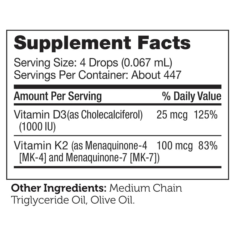 Vitamin D3 and K2 Liquid