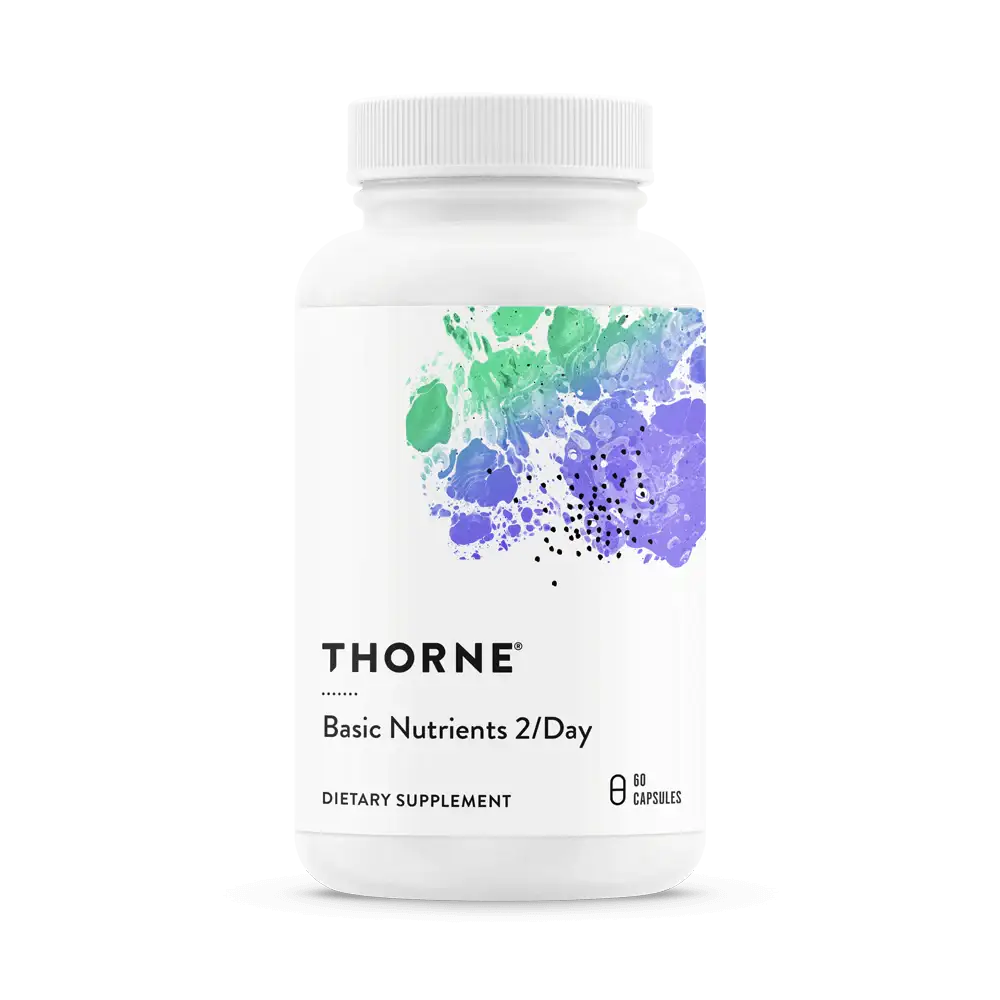 Thorne Basic Nutrients 2/Day - Daily Multivitamin with Active B12, Folate  & Antioxidants for Full-Body Wellness - NSF Certified for Sport