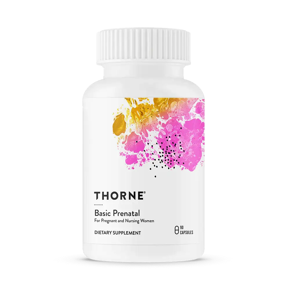 Thorne Basic Prenatal - Multivitamin with Folate, Iron &  B12 - Supports Pregnancy & Women’s Health - 90 Capsules - Gluten-Free
