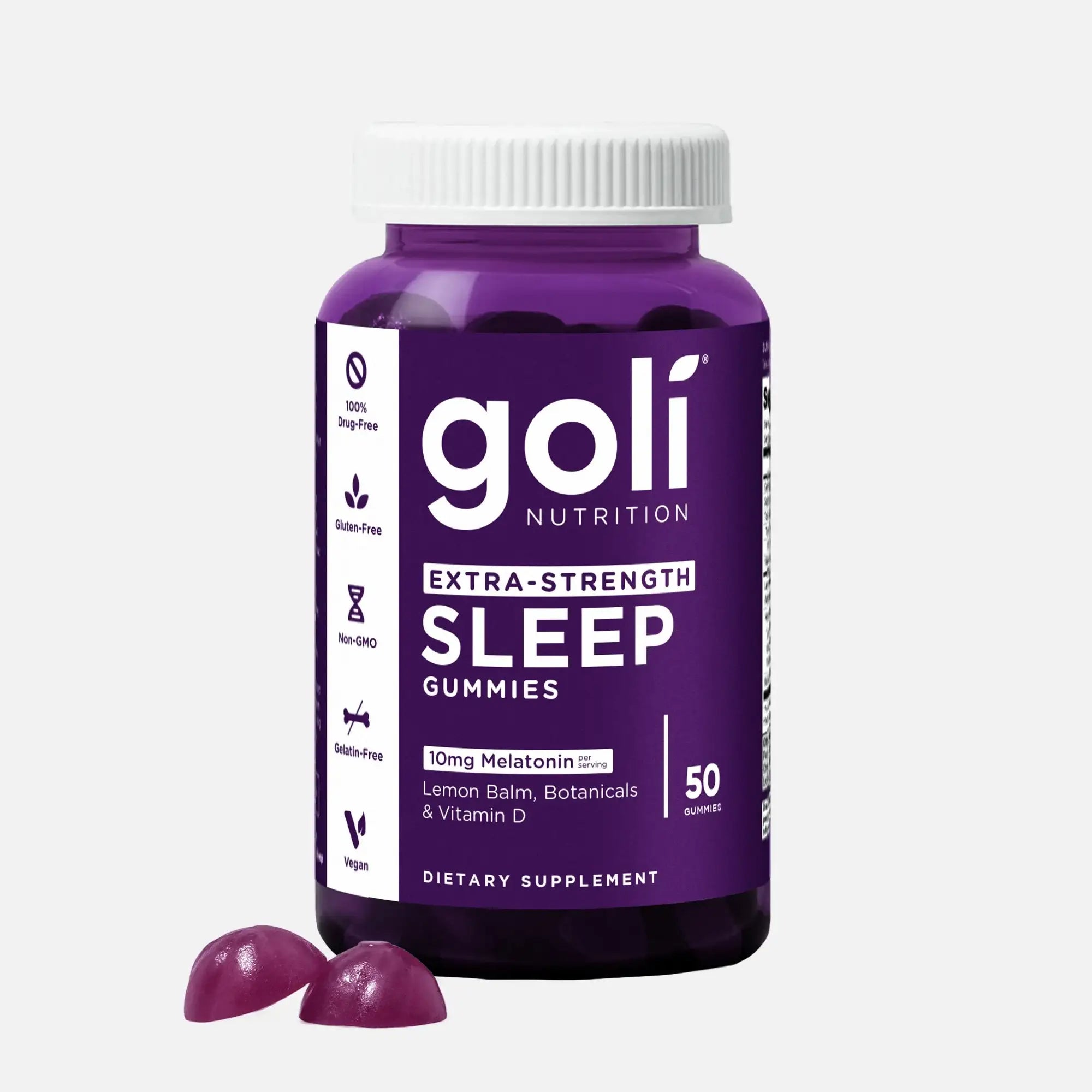 1 Bottle of Extra-Strength Sleep Gummies - 60 Count - Melatonin, Vitamin D, Magnesium, and Lemon Balm Extract - Gelatin-Free, Gluten-Free, Vegan & Non-GMO
