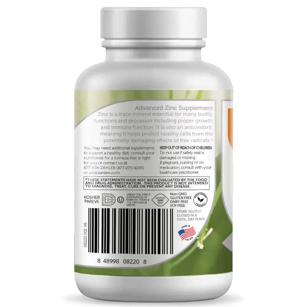 Zahler Zinc Capsules - 50 mg Bioactive Zinc Citrate per Capsule for Immune & Antioxidant Support - 90 Count - HSA/FSA Eligible