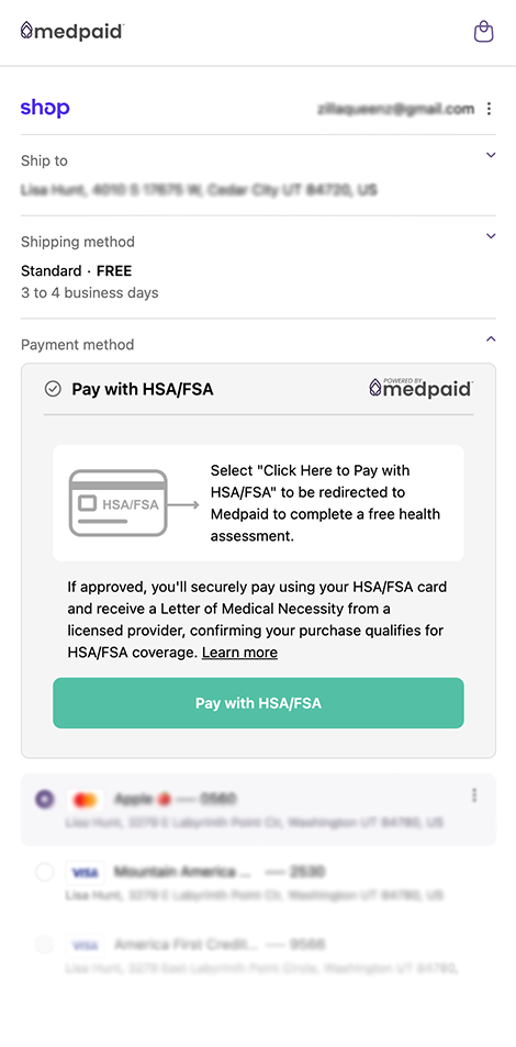 Choose Medpaid at checkout