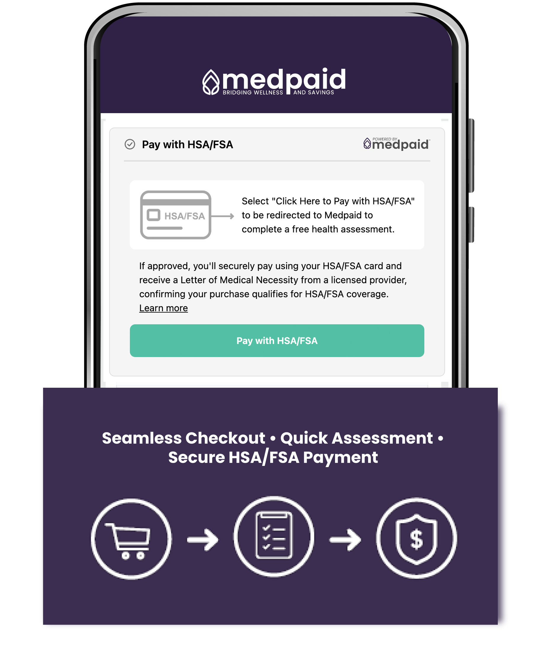 Medpaid HSA/FSA option inside checkout